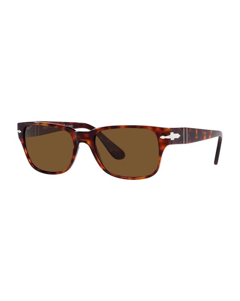 Men's Polarized Sunglasses PO3288S 55 Trasparent Taupe Gray $95.42 Mens