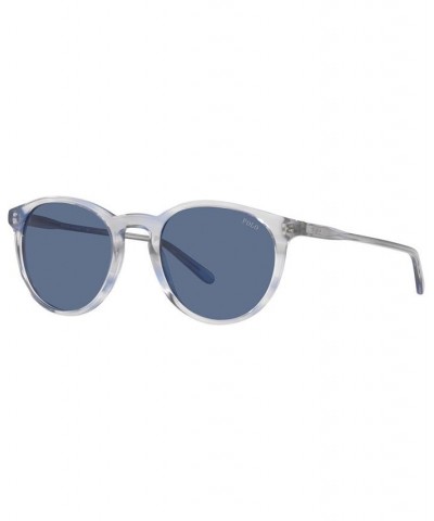 Men's Sunglasses 50 Shiny Transparent Blue/Brown $23.27 Mens