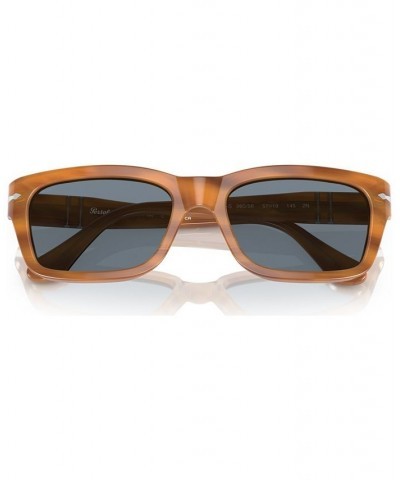 Men's Sunglasses 0PO3301S9605657W Striped Brown $58.60 Mens
