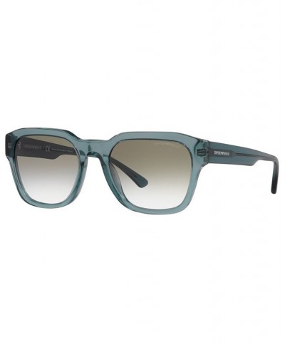 Men's Sunglasses EA4175 55 Shiny Transparent Green $34.40 Mens