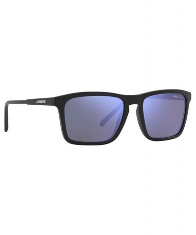 Men's Polarized Sunglasses AN4283 56 MATTE BLACK/POLAR DK GREY MIRROR WATER $21.62 Mens