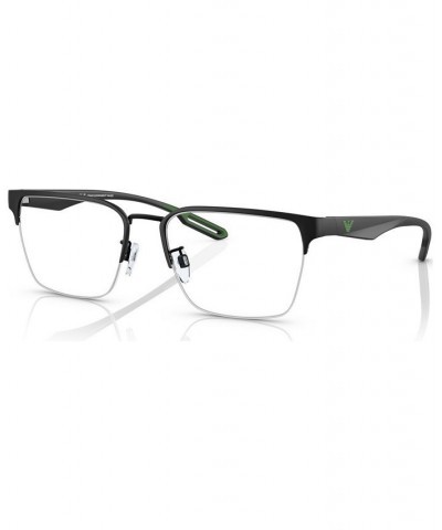 Men's Square Eyeglasses EA113754-O Matte Black $44.01 Mens