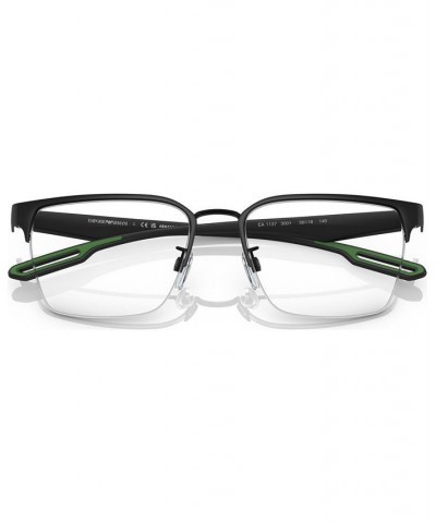 Men's Square Eyeglasses EA113754-O Matte Black $44.01 Mens