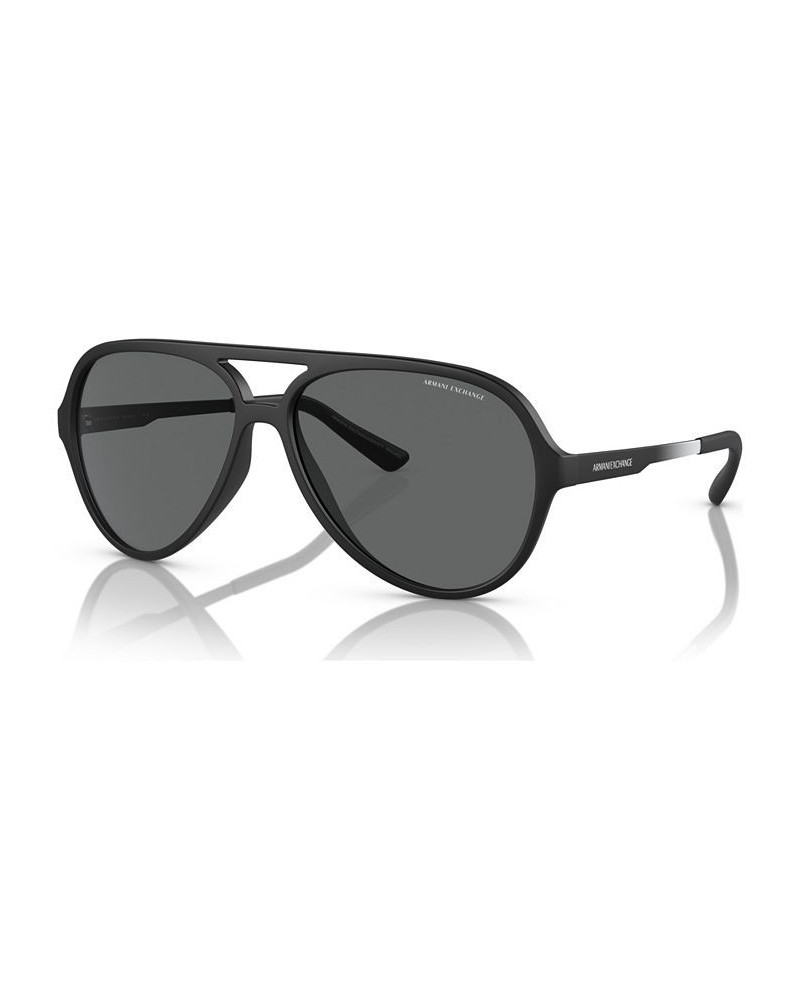 Men's Low Bridge Fit Sunglasses AX4133SF Matte Black $19.68 Mens