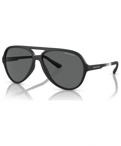 Men's Low Bridge Fit Sunglasses AX4133SF Matte Black $19.68 Mens