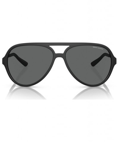 Men's Low Bridge Fit Sunglasses AX4133SF Matte Black $19.68 Mens