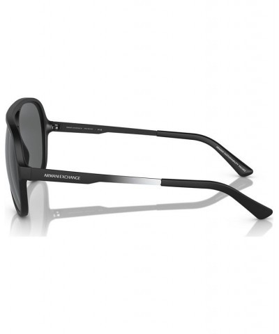 Men's Low Bridge Fit Sunglasses AX4133SF Matte Black $19.68 Mens