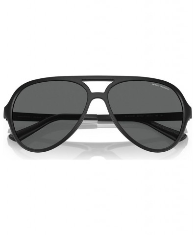 Men's Low Bridge Fit Sunglasses AX4133SF Matte Black $19.68 Mens