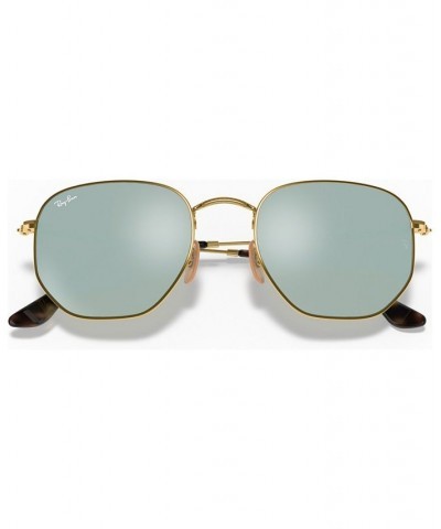 Sunglasses RB3548N HEXAGONAL FLAT LENSES GOLD / LIGHT BLUE FLASH $35.72 Unisex