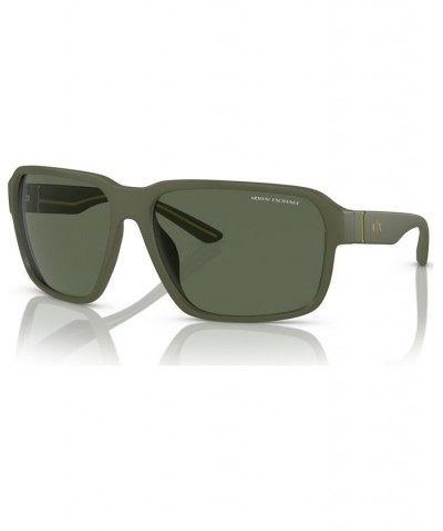 Men's Sunglasses AX4131SU Matte Olive $22.14 Mens