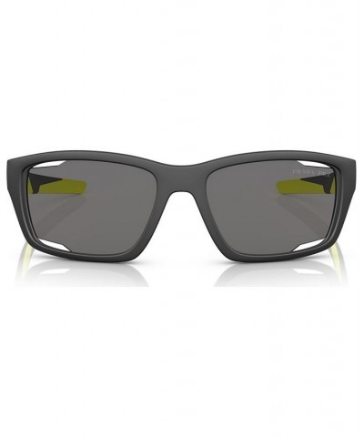 Men's Polarized Sunglasses PS 04YS57-P Matte Black $81.62 Mens