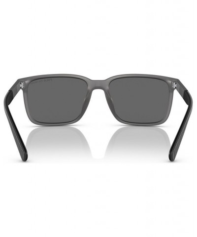 Men's Polarized Sunglasses PH4189U55-ZP Matte Transparent Gray $49.41 Mens