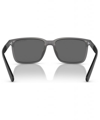 Men's Polarized Sunglasses PH4189U55-ZP Matte Transparent Gray $49.41 Mens