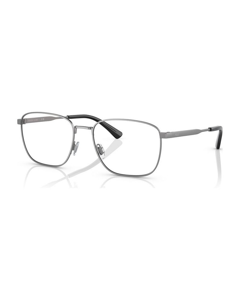 Men's Rectangle Eyeglasses PH121456-O Shiny Brushed Silver Tone $22.75 Mens