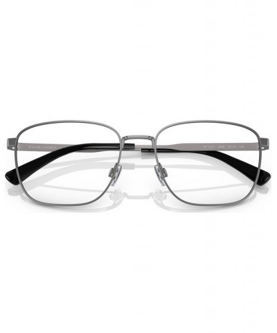 Men's Rectangle Eyeglasses PH121456-O Shiny Brushed Silver Tone $22.75 Mens