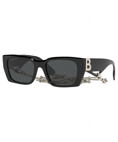 Women's Poppy Sunglasses BE4336 53 BLACK/DARK GRIGIO $140.50 Womens