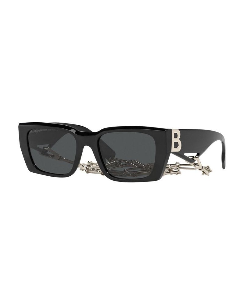 Women's Poppy Sunglasses BE4336 53 BLACK/DARK GRIGIO $140.50 Womens