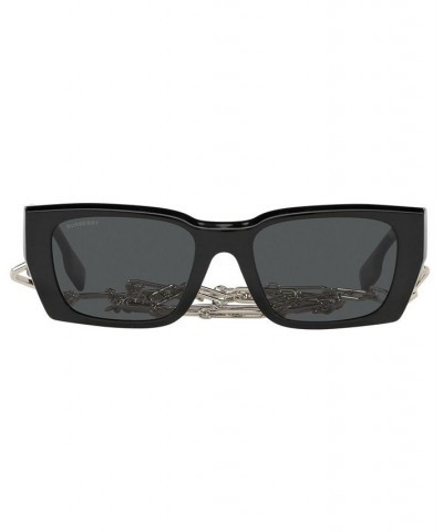 Women's Poppy Sunglasses BE4336 53 BLACK/DARK GRIGIO $140.50 Womens