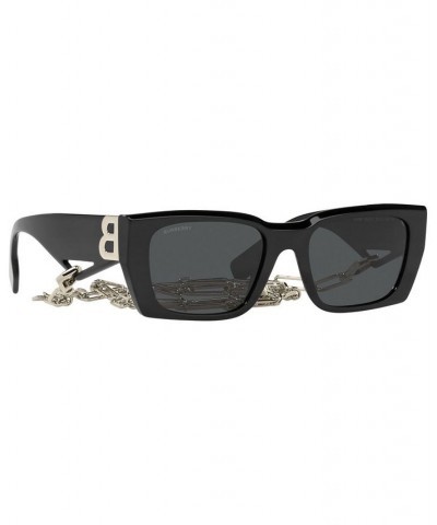 Women's Poppy Sunglasses BE4336 53 BLACK/DARK GRIGIO $140.50 Womens