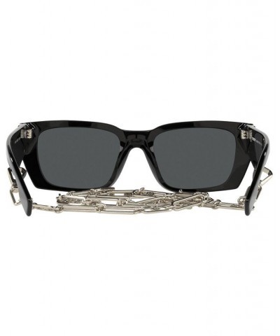 Women's Poppy Sunglasses BE4336 53 BLACK/DARK GRIGIO $140.50 Womens