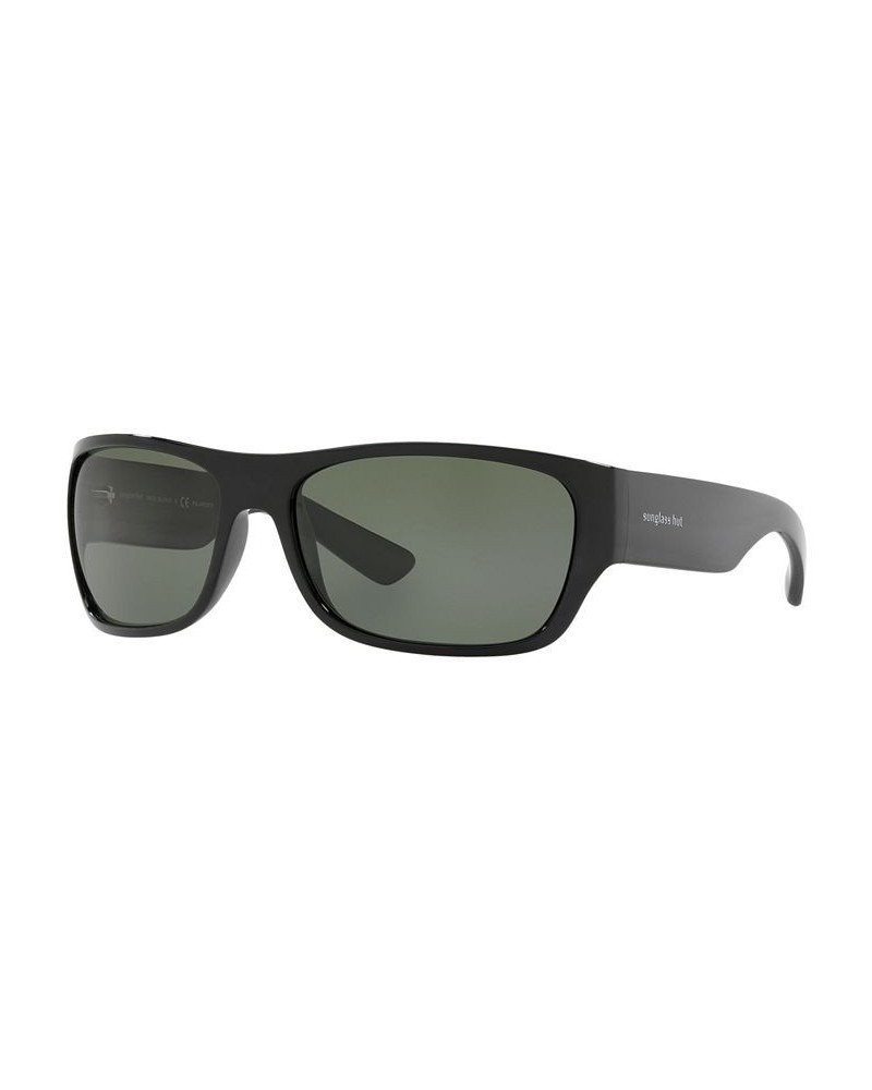 Polarized Sunglasses HU2013 63 BLACK/ POLAR GREEN $15.47 Unisex
