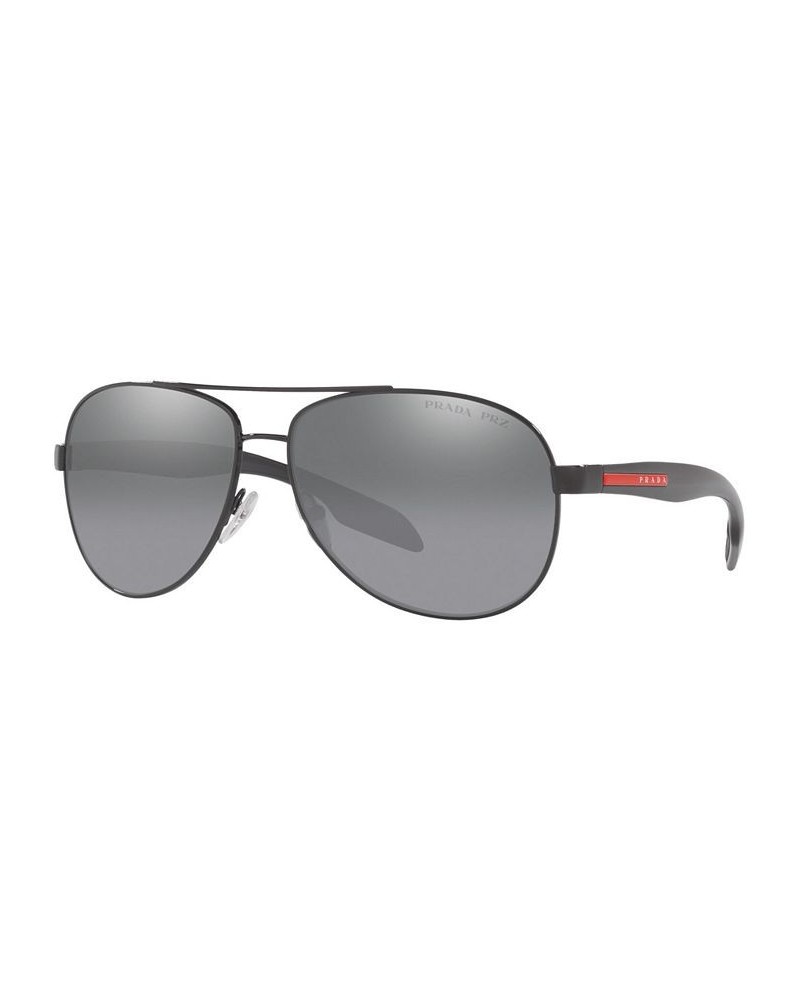 Men's Polarized Sunglasses PS 53PS BLACK/POLAR GREY MIRROR SILVER GRAD $35.70 Mens