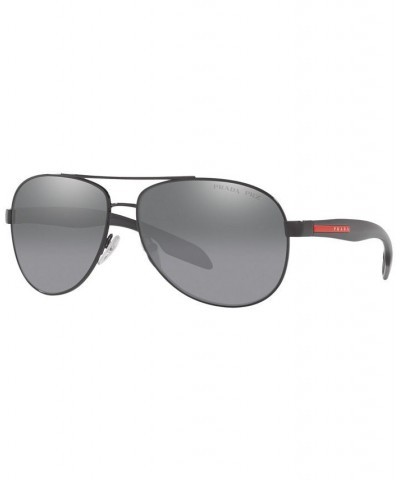 Men's Polarized Sunglasses PS 53PS BLACK/POLAR GREY MIRROR SILVER GRAD $35.70 Mens