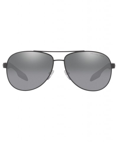 Men's Polarized Sunglasses PS 53PS BLACK/POLAR GREY MIRROR SILVER GRAD $35.70 Mens