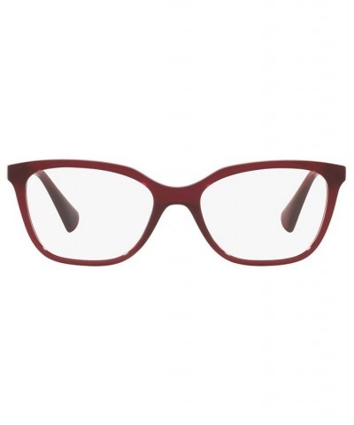 RA7110 Women's Square Eyeglasses Shiny Transparent Burgundy $35.56 Womens