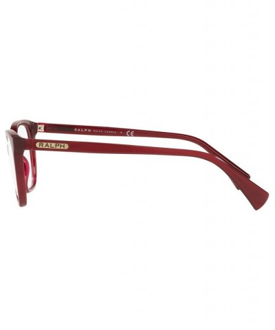 RA7110 Women's Square Eyeglasses Shiny Transparent Burgundy $35.56 Womens