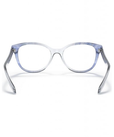 Women's Round Eyeglasses HC6177 Transparent Blue Ombre $54.34 Womens