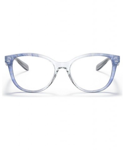 Women's Round Eyeglasses HC6177 Transparent Blue Ombre $54.34 Womens