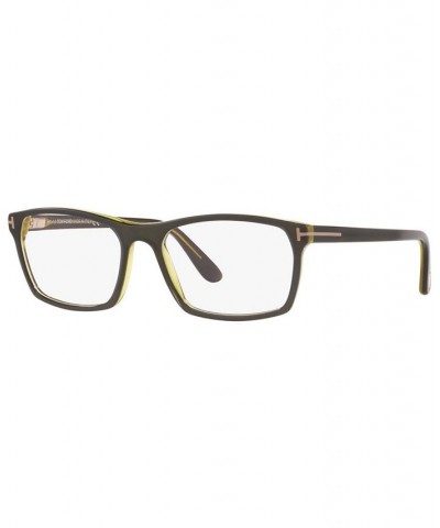 TR000539 Men's Rectangle Eyeglasses Green Dark $128.80 Mens