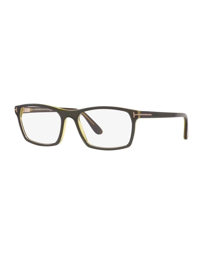 TR000539 Men's Rectangle Eyeglasses Green Dark $128.80 Mens