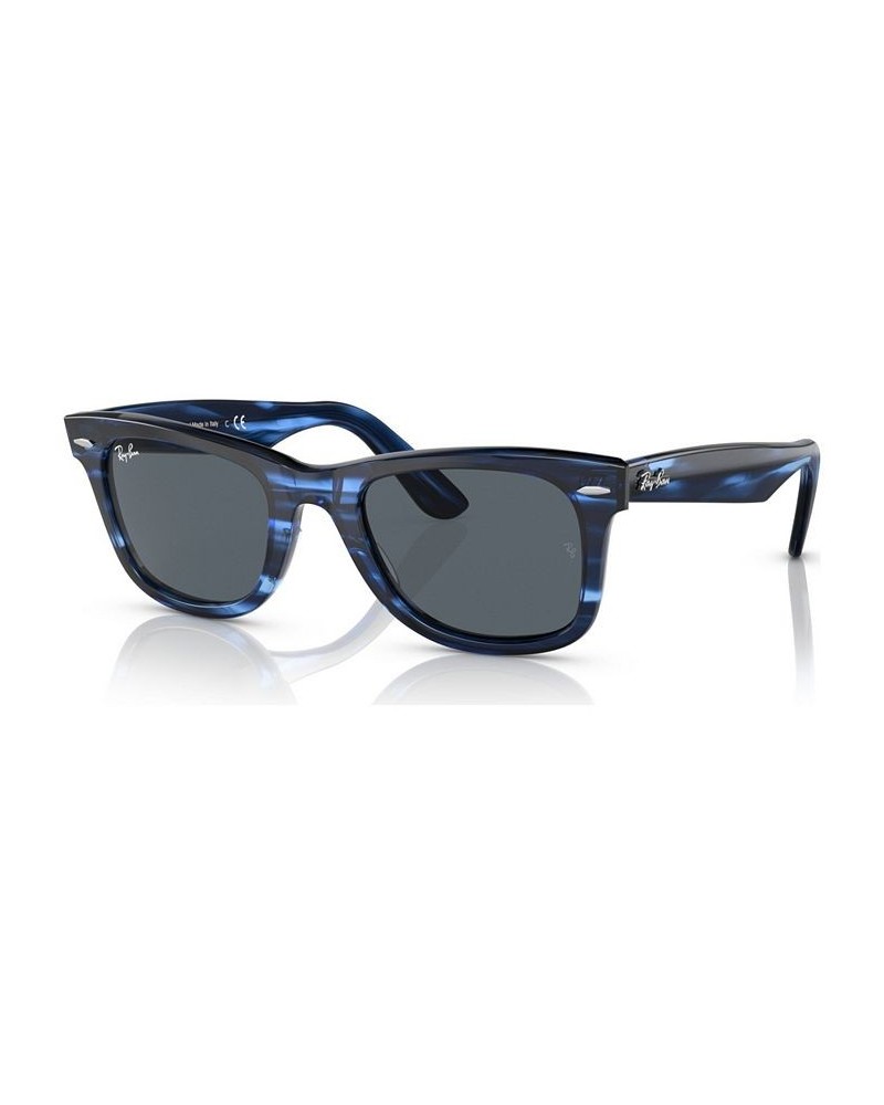 Unisex Sunglasses WAYFARER 50 Striped Blue $25.62 Unisex