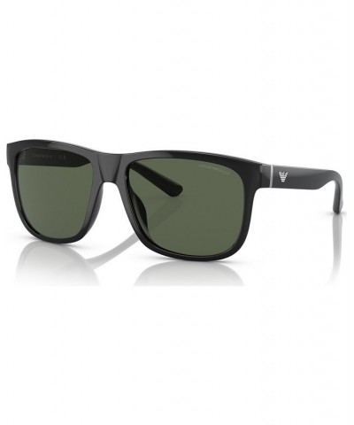 Men's Sunglasses EA4182U57-X Shiny Black $49.50 Mens