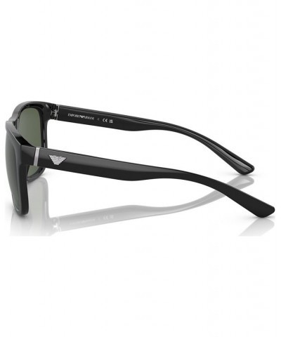 Men's Sunglasses EA4182U57-X Shiny Black $49.50 Mens