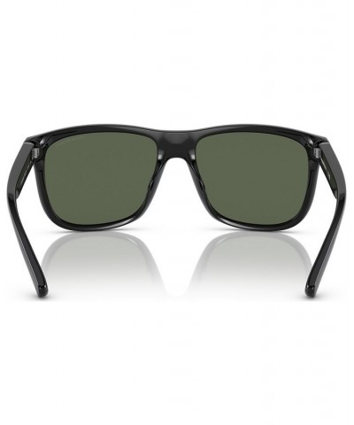 Men's Sunglasses EA4182U57-X Shiny Black $49.50 Mens