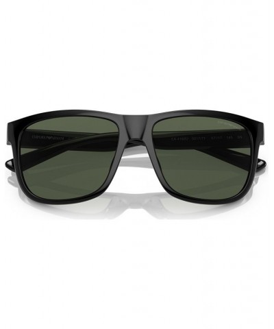 Men's Sunglasses EA4182U57-X Shiny Black $49.50 Mens