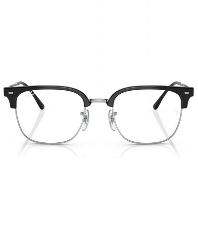 Unisex Square Eyeglasses RX721649-O Black on Silver-Tone $45.84 Unisex