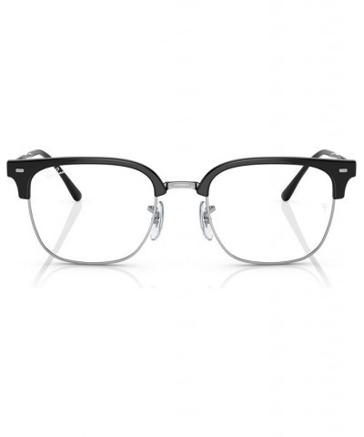 Unisex Square Eyeglasses RX721649-O Black on Silver-Tone $45.84 Unisex