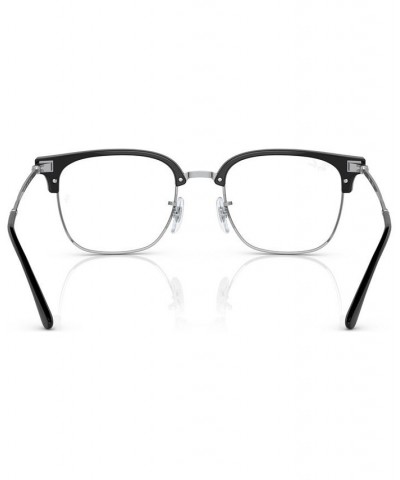 Unisex Square Eyeglasses RX721649-O Black on Silver-Tone $45.84 Unisex