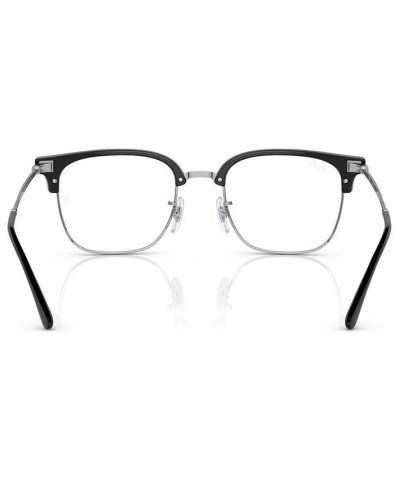 Unisex Square Eyeglasses RX721649-O Black on Silver-Tone $45.84 Unisex