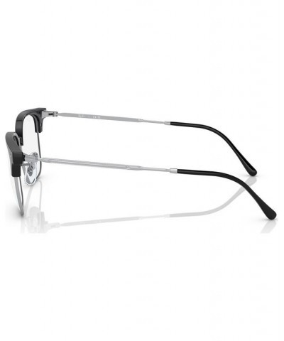 Unisex Square Eyeglasses RX721649-O Black on Silver-Tone $45.84 Unisex