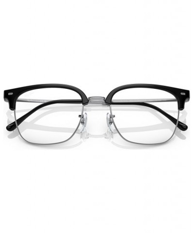 Unisex Square Eyeglasses RX721649-O Black on Silver-Tone $45.84 Unisex