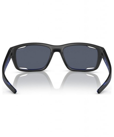 Men's Sunglasses PS 04YS57-Z Matte Black/Blue $108.30 Mens