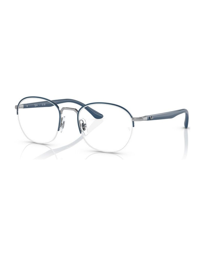 Unisex Square Eyeglasses RX648750-O Blue on Silver-Tone $49.80 Unisex
