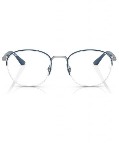 Unisex Square Eyeglasses RX648750-O Blue on Silver-Tone $49.80 Unisex