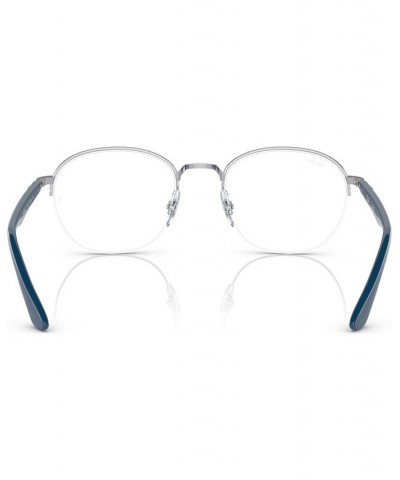 Unisex Square Eyeglasses RX648750-O Blue on Silver-Tone $49.80 Unisex