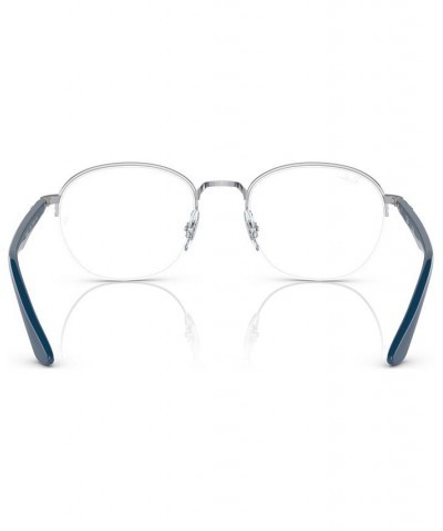 Unisex Square Eyeglasses RX648750-O Blue on Silver-Tone $49.80 Unisex